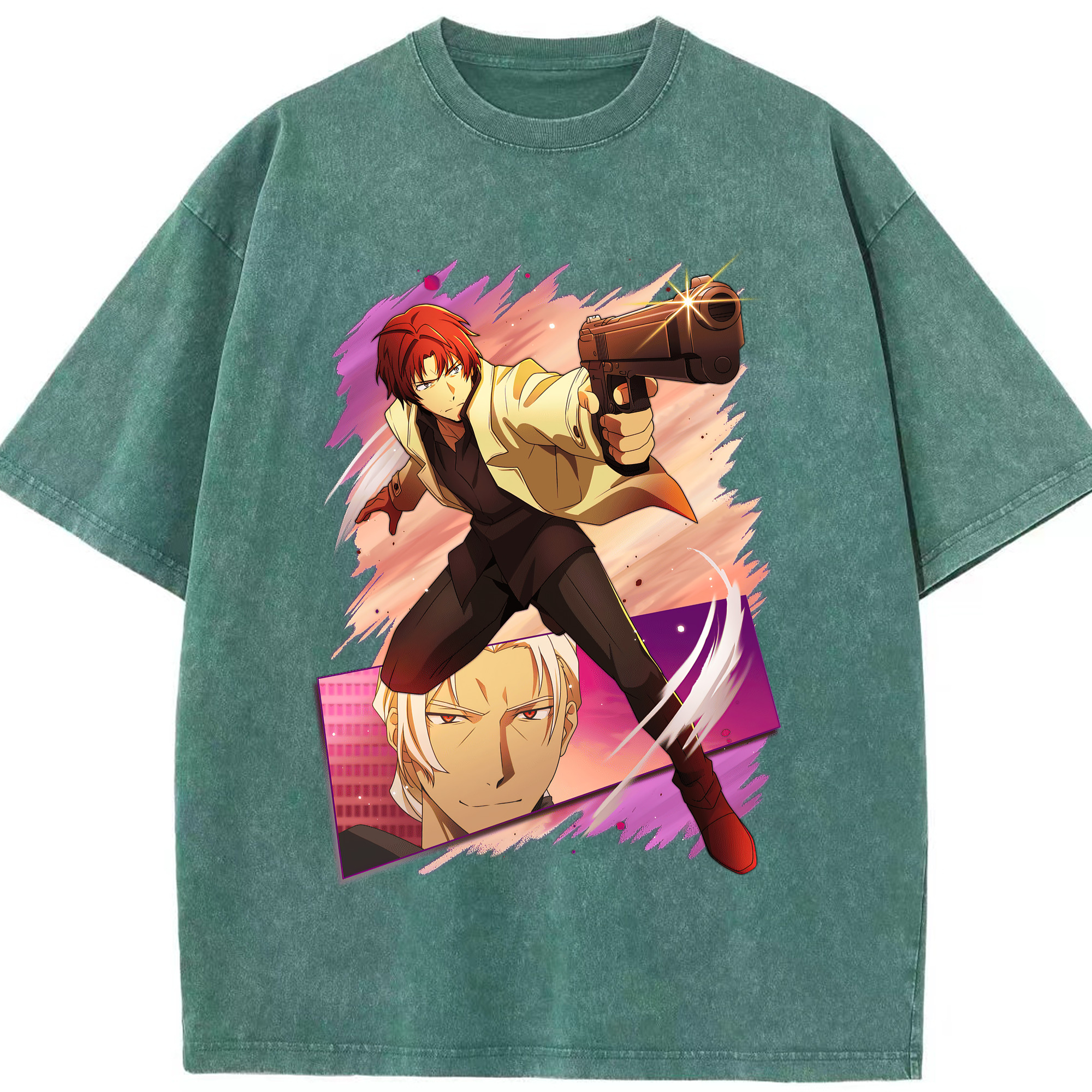 （画像用） 文豪ストレイドッグス Bungo Stray Dogs 綿100% ヴィンテージ風 半袖Tシャツ（フロントプリント）